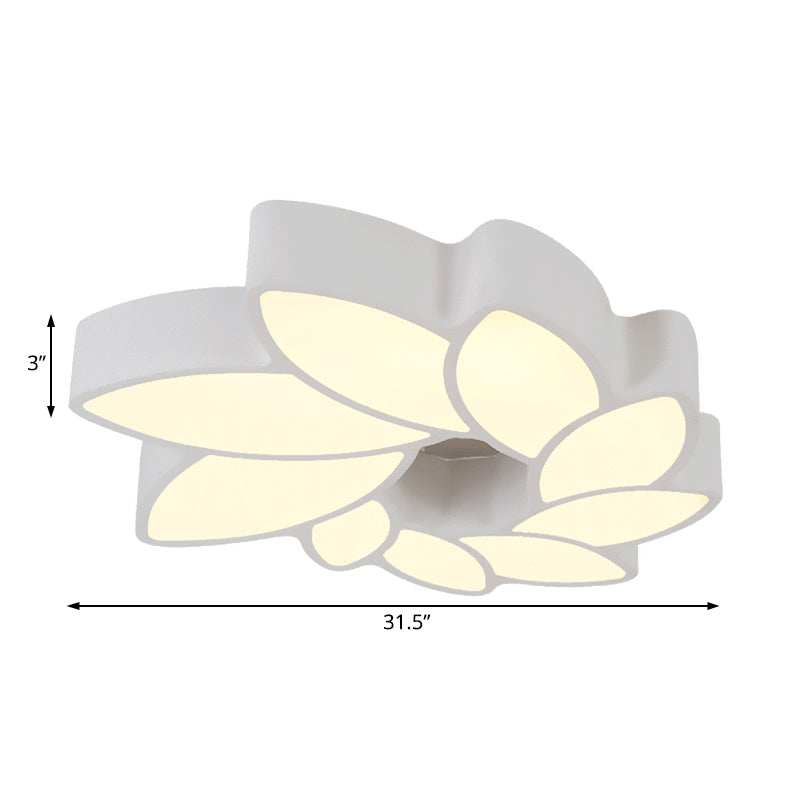 Plafonnier floral en acrylique Simplicity - Luminaire encastré de 22,5"/31,5" de large pour le salon, lumière chaude/blanche