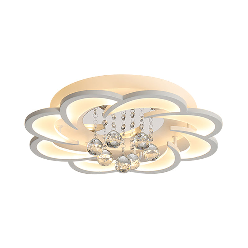 Plafonnier LED moderne en forme de fleur en acrylique - Chaud/blanc - 20,5"/27"/31,5" de large - pour salon