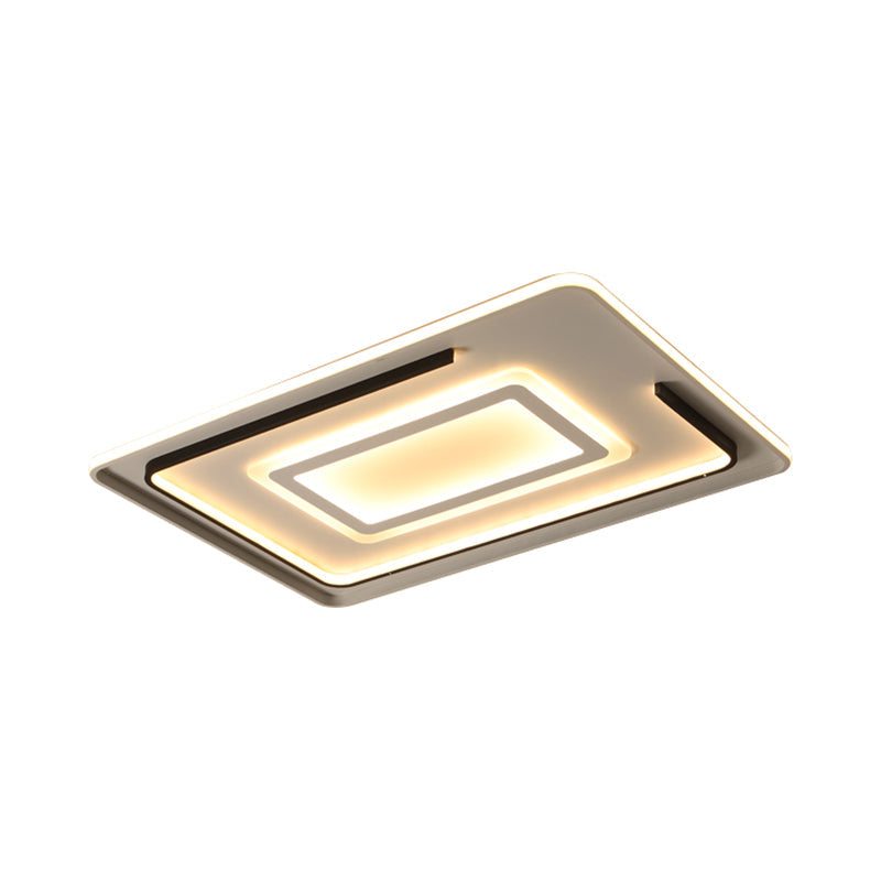 Modern Acrylic Rectangular LED Ceiling Lamp for Living Room - Warm/White Light, 18"/21.5"/35.5" Wide