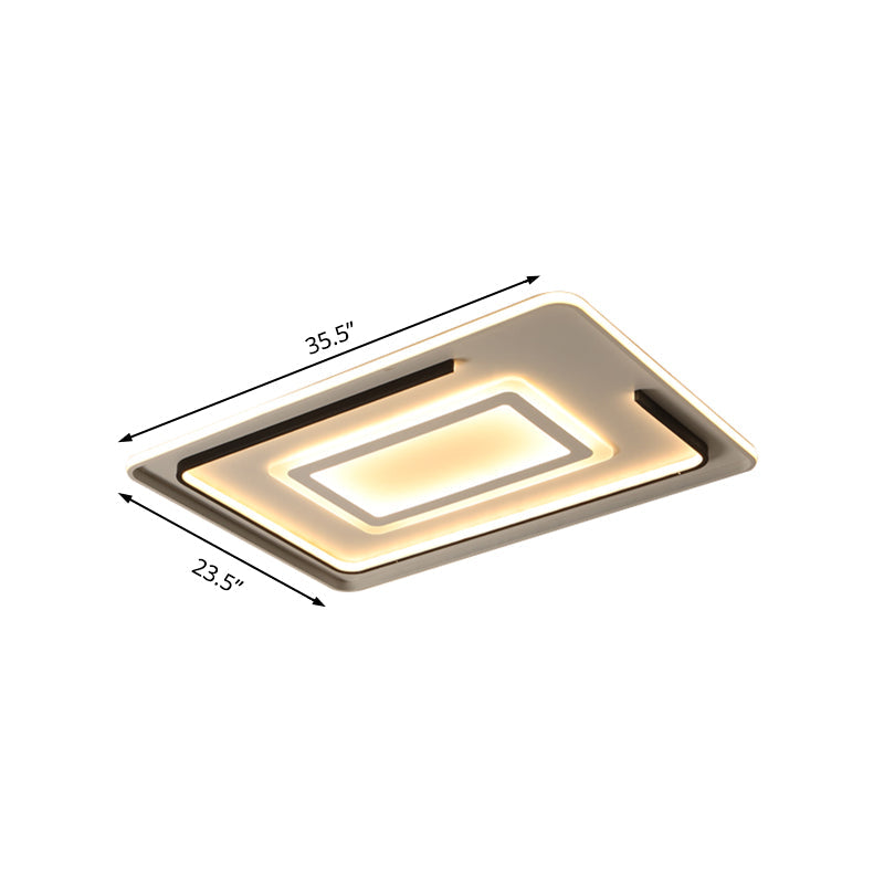 Modern Acrylic Rectangular LED Ceiling Lamp for Living Room - Warm/White Light, 18"/21.5"/35.5" Wide