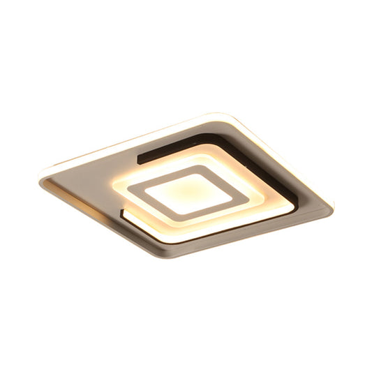 Modern Acrylic Rectangular Led Ceiling Lamp For Living Room - Warm/White Light 18/21.5/35.5 Wide