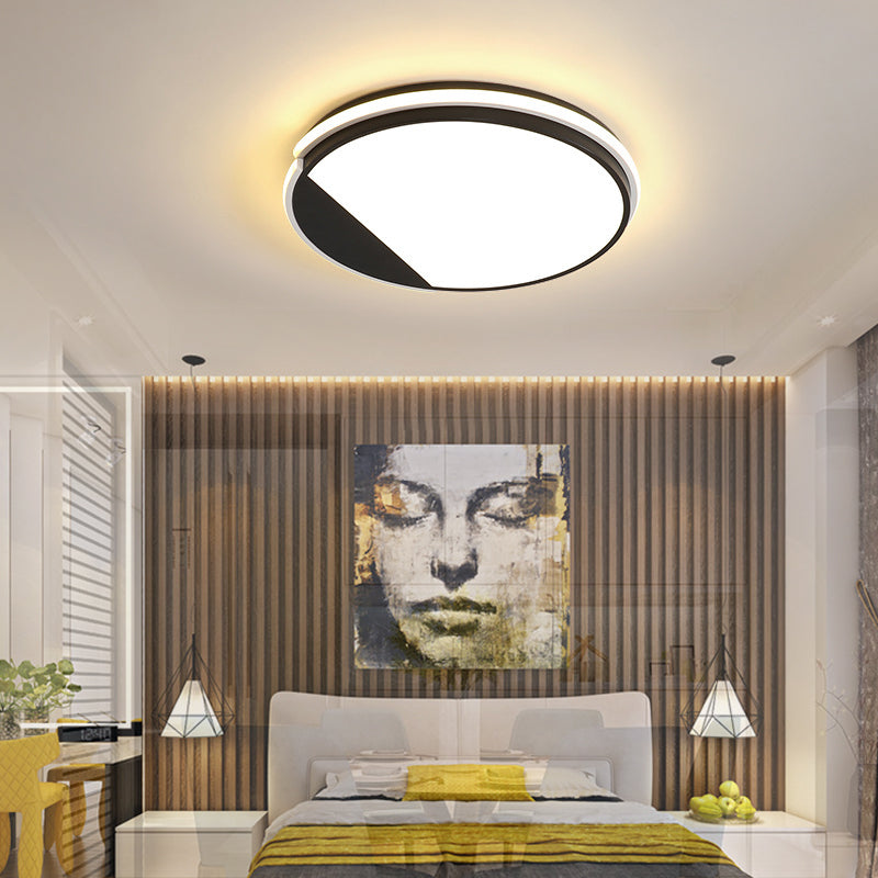 Simple Acrylic Flush Mount LED Ceiling Lamp, 16"/19.5" Diameter, Warm/White Light - Dining Room Lighting Fixture