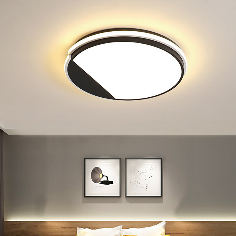 Simple Acrylic Flush Mount LED Ceiling Lamp, 16"/19.5" Diameter, Warm/White Light - Dining Room Lighting Fixture