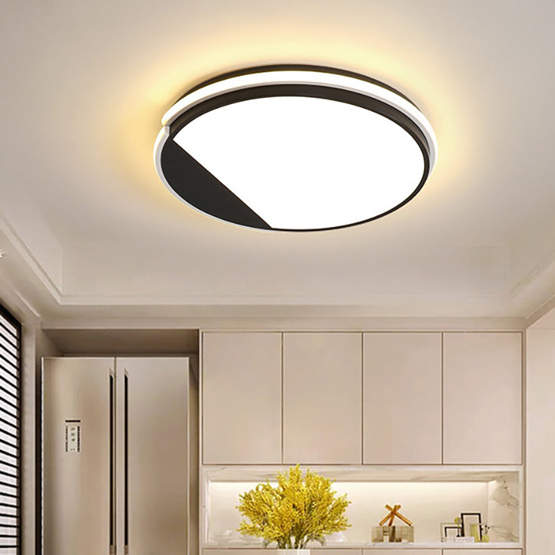 Simple Acrylic Flush Mount LED Ceiling Lamp, 16"/19.5" Diameter, Warm/White Light - Dining Room Lighting Fixture