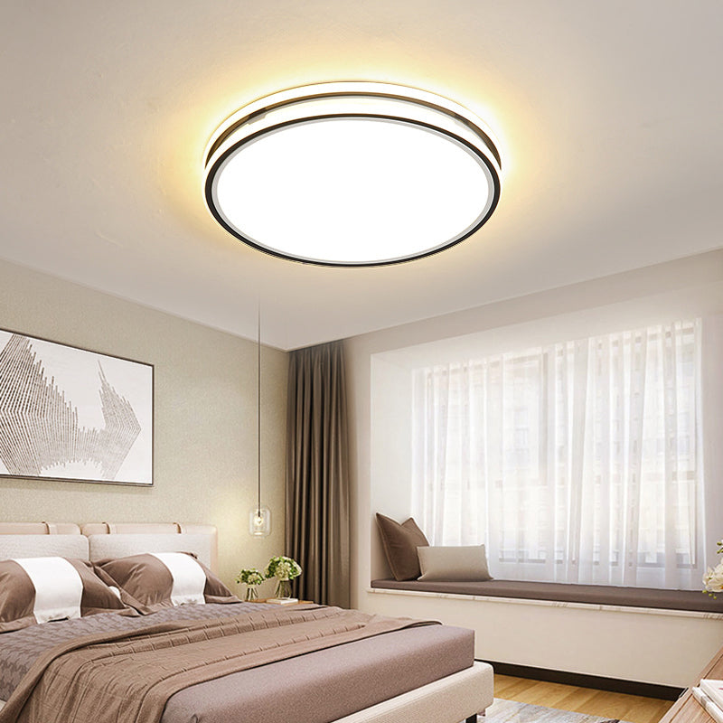 Modern Acrylic Flush Mount Ceiling Light - 16"/19.5" Dia - Warm/White LED - Bedroom Lighting