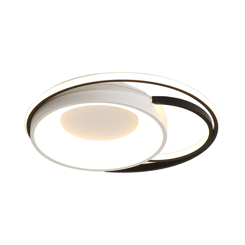 Modern LED Flush Ceiling Light in White Acrylic - Round/Square/Rectangular Shape, Warm/White Light - Ceiling Mounted Fixture for Living Room