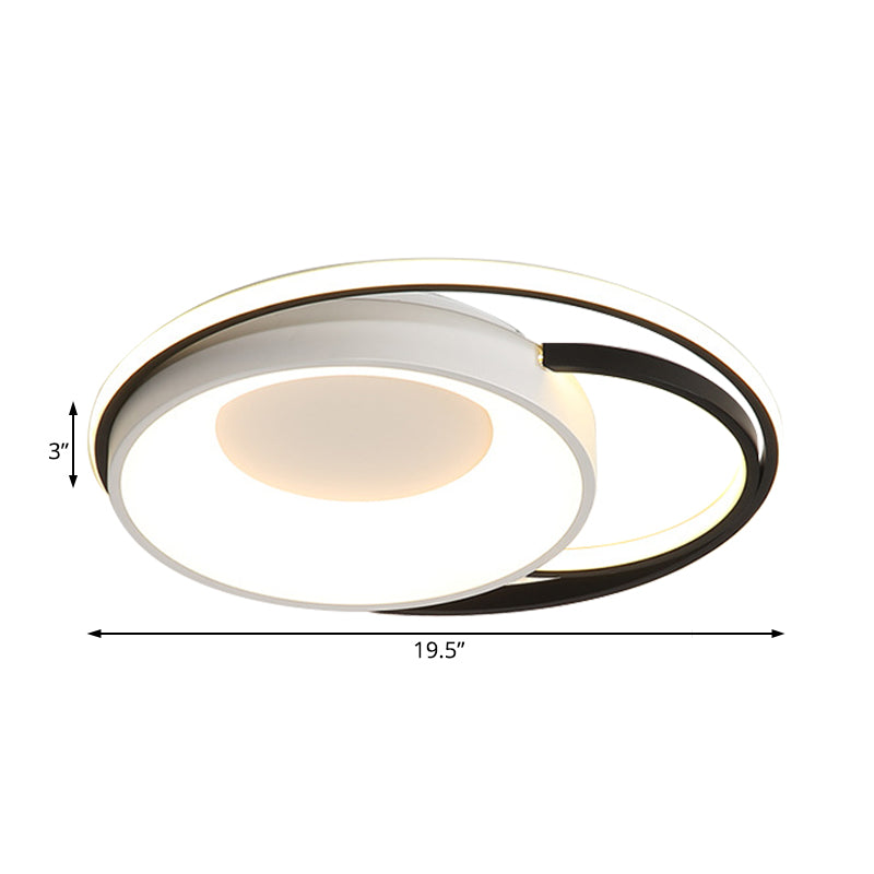 Modern LED Flush Ceiling Light in White Acrylic - Round/Square/Rectangular Shape, Warm/White Light - Ceiling Mounted Fixture for Living Room