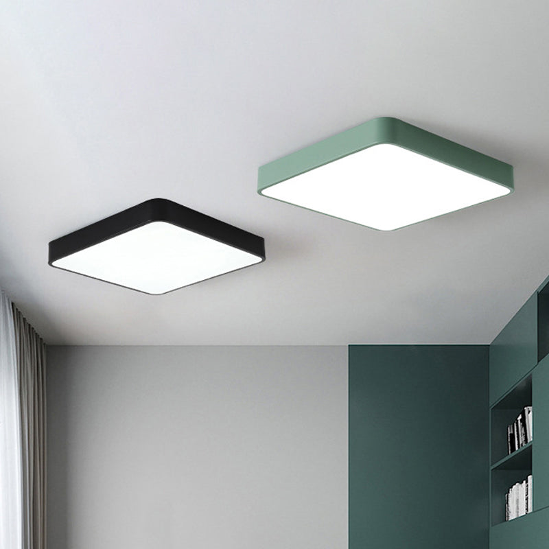 Modern Acrylic LED Ceiling Light Fixture for Living Room - Rectangular Flush Macaron Design