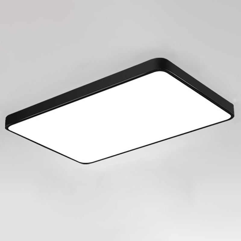 Modern Acrylic LED Ceiling Light Fixture for Living Room - Rectangular Flush Macaron Design