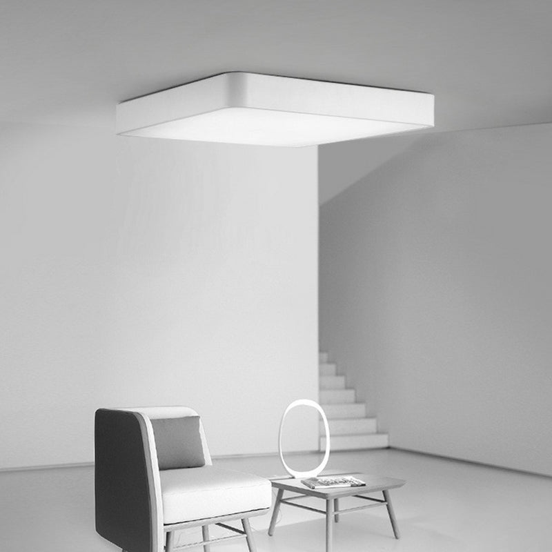 Modern Acrylic LED Ceiling Light Fixture for Living Room - Rectangular Flush Macaron Design