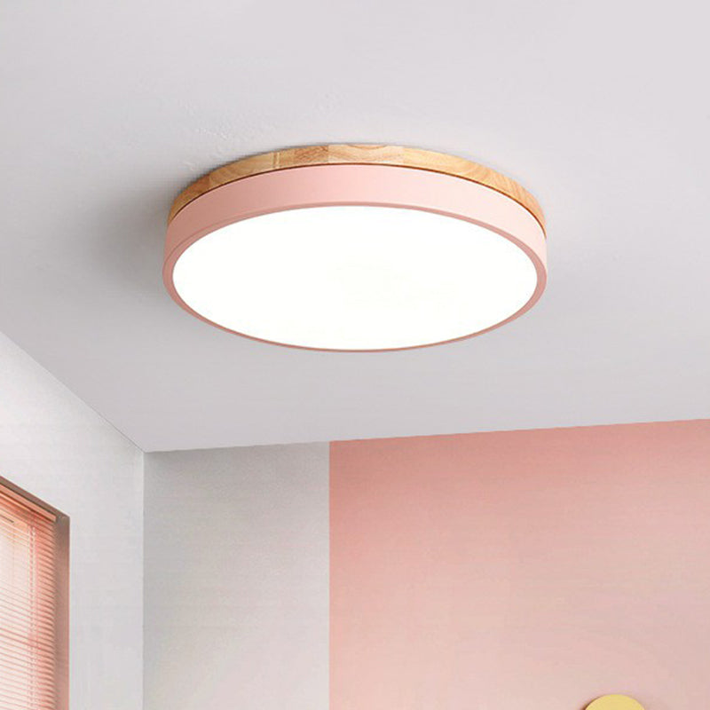Sleek LED Circle Flush Mount Bedroom Lighting with Acrylic Shade