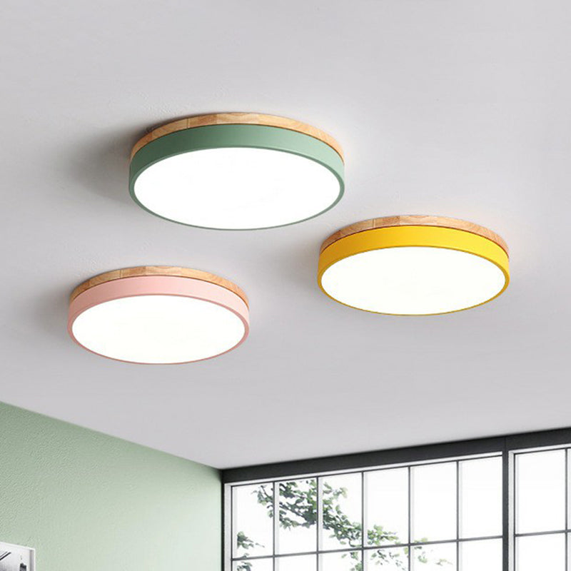 Sleek LED Circle Flush Mount Bedroom Lighting with Acrylic Shade