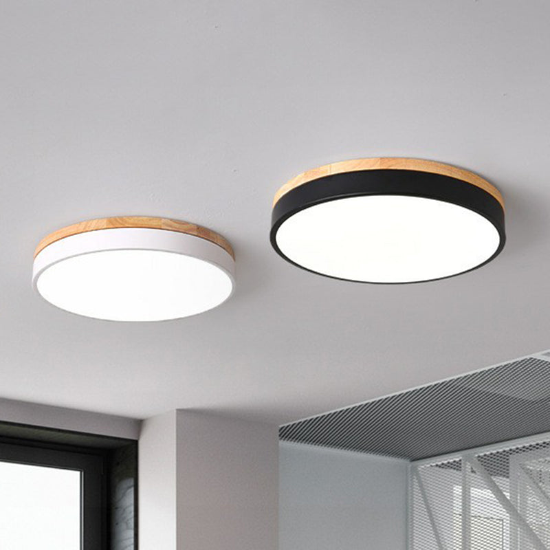 Sleek LED Circle Flush Mount Bedroom Lighting with Acrylic Shade