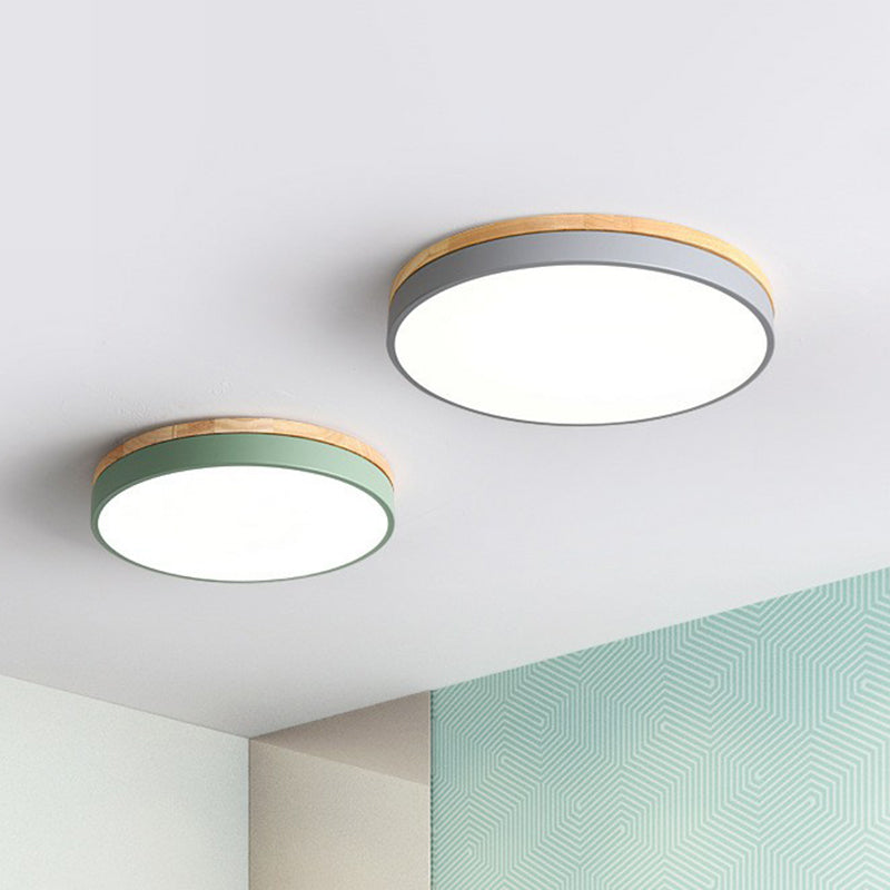 Sleek LED Circle Flush Mount Bedroom Lighting with Acrylic Shade