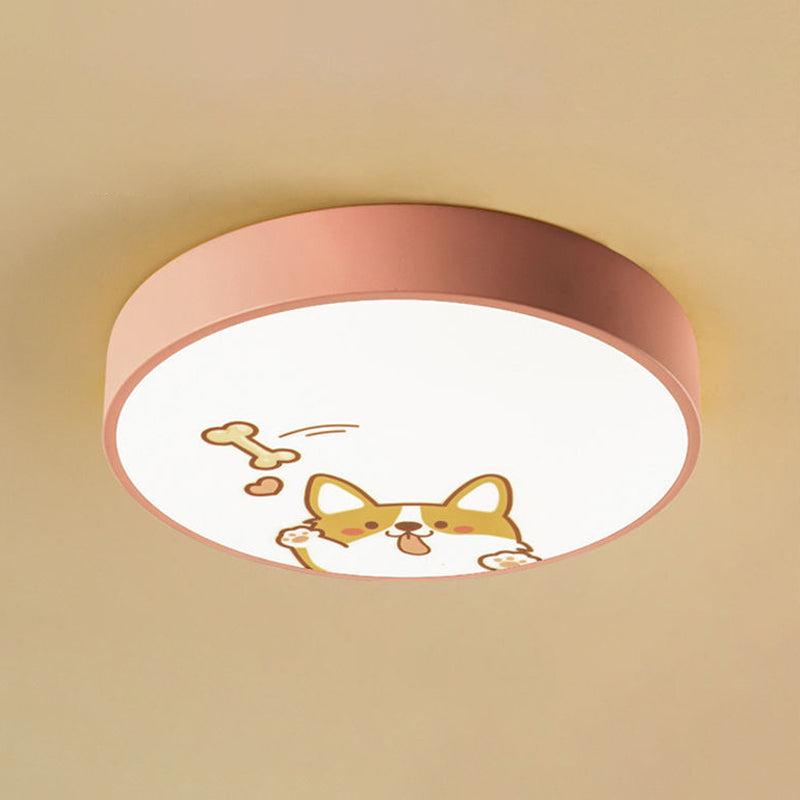 Fun Cartoon Pattern LED Flush Mount Ceiling Light for Kids' Bedrooms