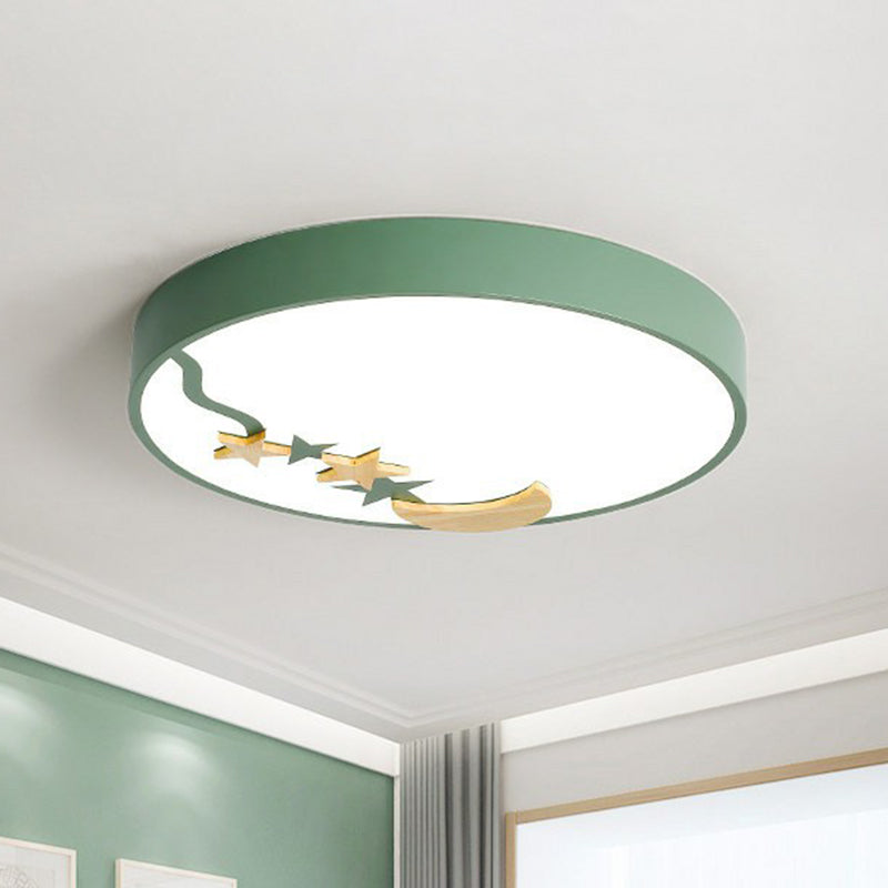 Starry Simplicity Circular Flush Ceiling Light with LED Acrylic Mount