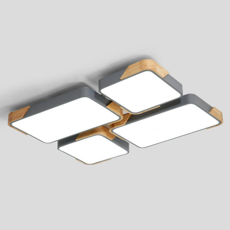 Nordic Splicing Flush Mount LED Ceiling Light for Living Room, Acrylic Design
