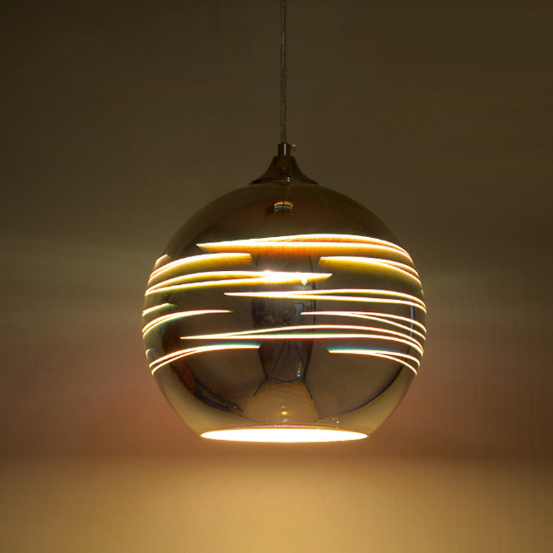 Modern Firework Glass Pendant Light - Black / A