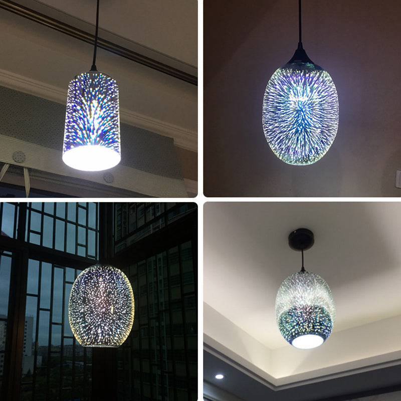 Modern Firework Glass Pendant Light - Black