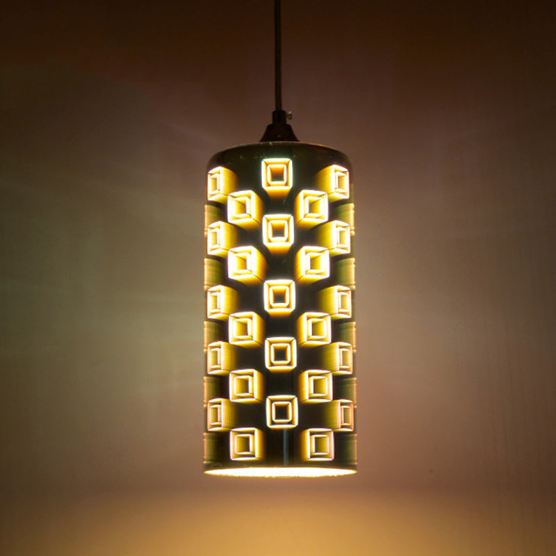 Modern Firework Glass Pendant Light - Black / E