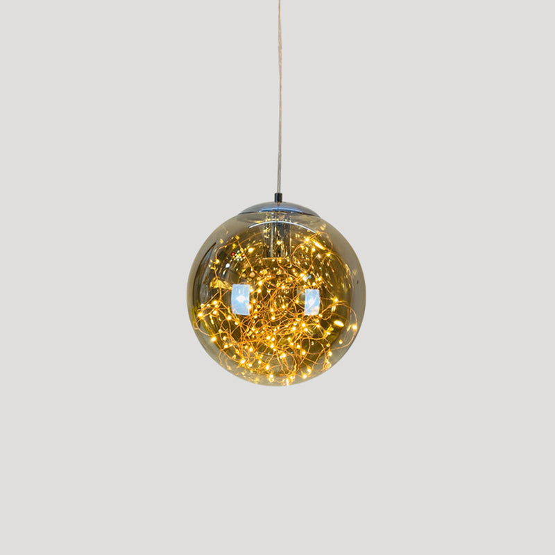 Sleek Geometric LED Pendant Light Suspension Fixture with Clear Glass for a Stunning Bedroom Ambiance