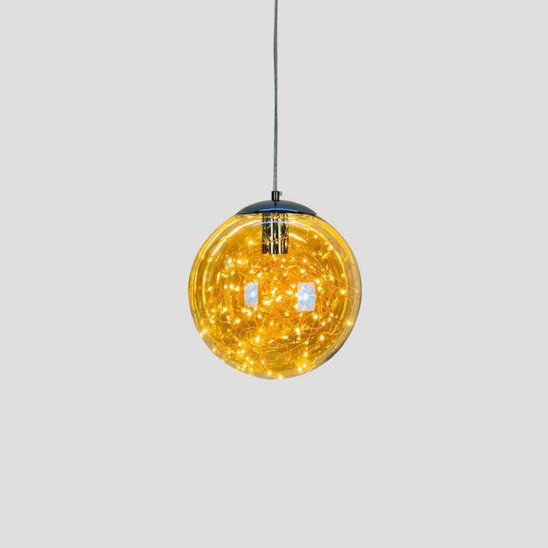 Sleek Geometric LED Pendant Light Suspension Fixture with Clear Glass for a Stunning Bedroom Ambiance