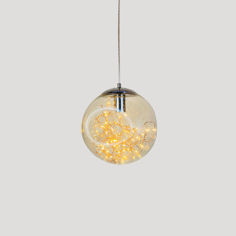 Sleek Geometric LED Pendant Light Suspension Fixture with Clear Glass for a Stunning Bedroom Ambiance