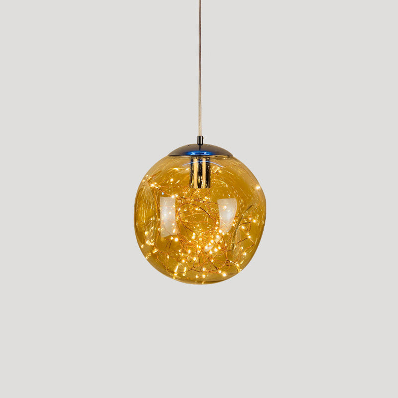 Sleek Geometric LED Pendant Light Suspension Fixture with Clear Glass for a Stunning Bedroom Ambiance