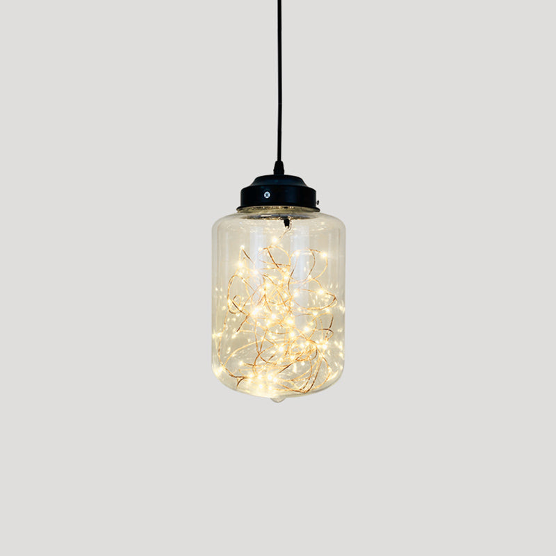 Sleek Geometric LED Pendant Light Suspension Fixture with Clear Glass for a Stunning Bedroom Ambiance
