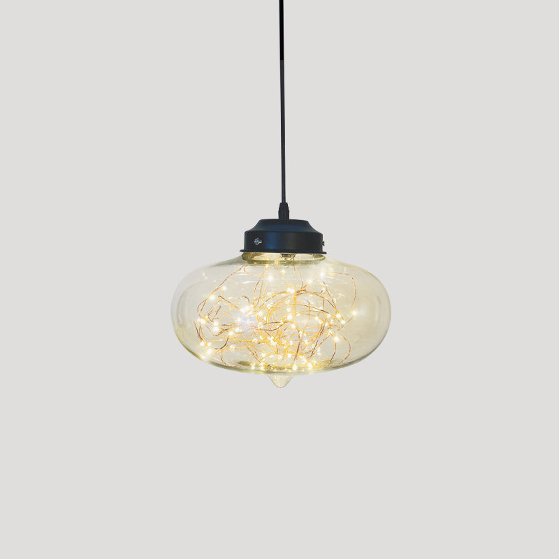 Sleek Geometric LED Pendant Light Suspension Fixture with Clear Glass for a Stunning Bedroom Ambiance