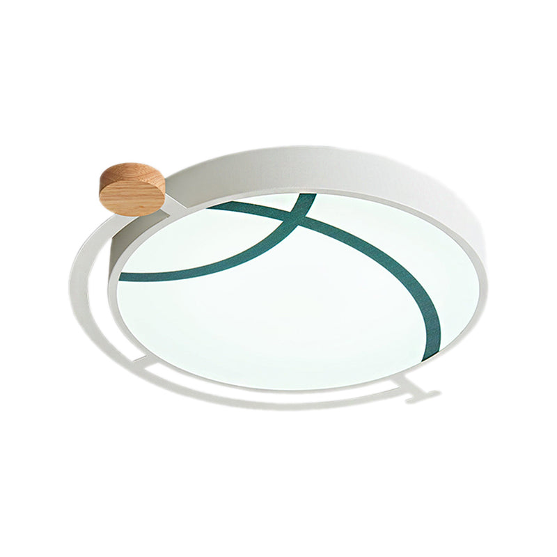 Plafonnier LED encastré Cartoon Tellurion en vert/gris - Finition acrylique pour chambres