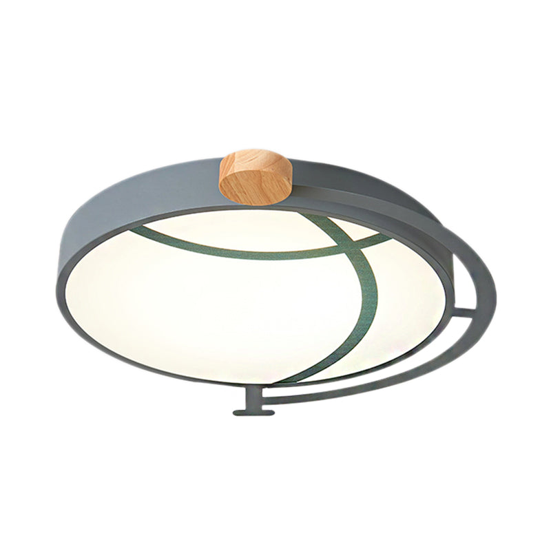 Plafonnier LED encastré Cartoon Tellurion en vert/gris - Finition acrylique pour chambres