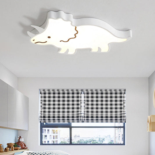 Roaring Fun: Dinosaur Design LED Flush Pendant Light for Kids' Rooms