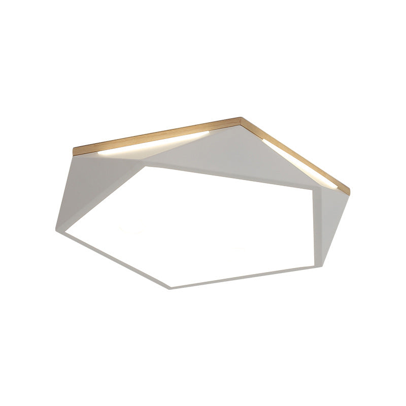 Pentagon LED Flush Mount Lamp in Acrylic White/Blue/Green - 12.5"/16.5"/20.5" Wide