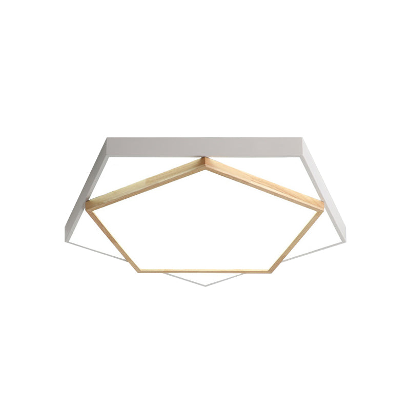 Pentagon LED Flush Mount Lamp in Acrylic Grey/White - 3 Color Options and 3 Sizes Available