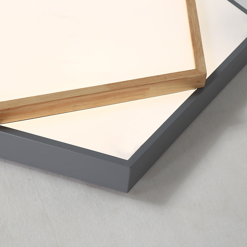 Pentagon LED Flush Mount Lamp in Acrylic Grey/White - 3 Color Options and 3 Sizes Available