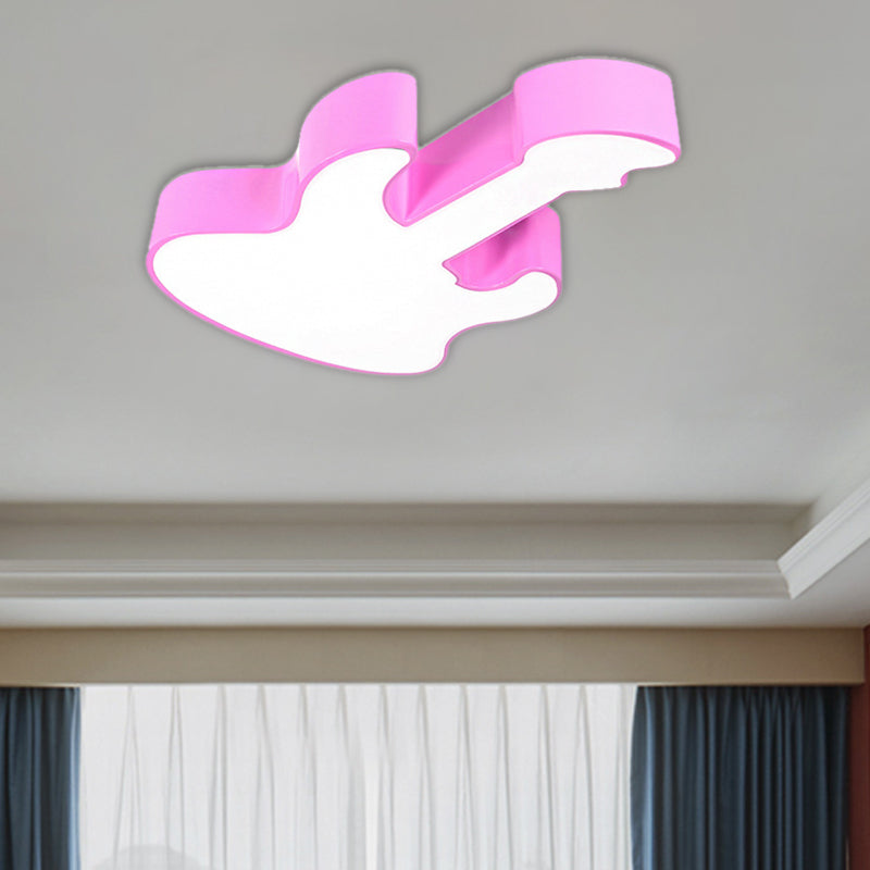 Contemporary LED Acrylic Ceiling Lamp in Red/Orange for Kindergarten - Warm/White Light