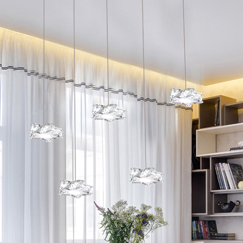 K9 Crystal Star LED Ceiling Light - Minimalist Stainless-Steel Pendant
