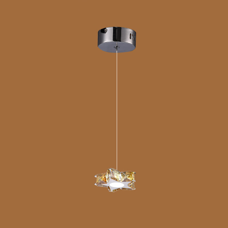 K9 Crystal Star LED Ceiling Light - Minimalist Stainless-Steel Pendant