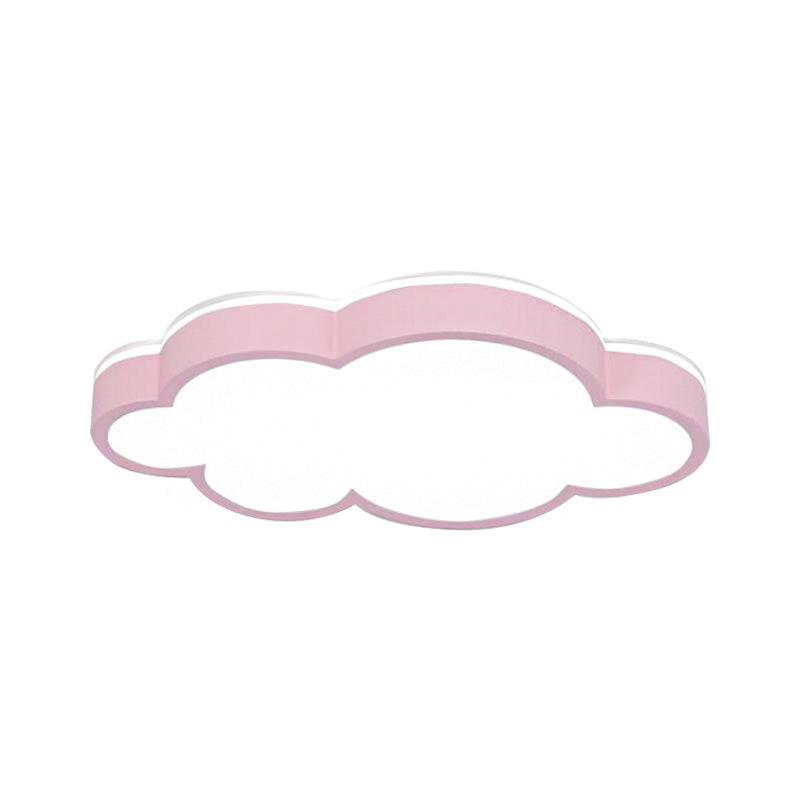 Cartoon Style LED Pendant Light for Bedroom Ceiling - Yellow/White Cloud Shade, Acrylic and Metal