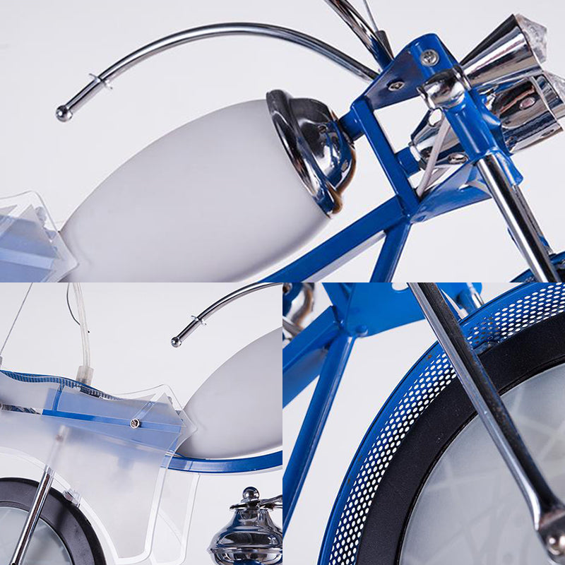 Childrens Bicycle Chandelier - Blue/White 2/3-Light Pendant Lamp For Dining Room Metallic & Acrylic