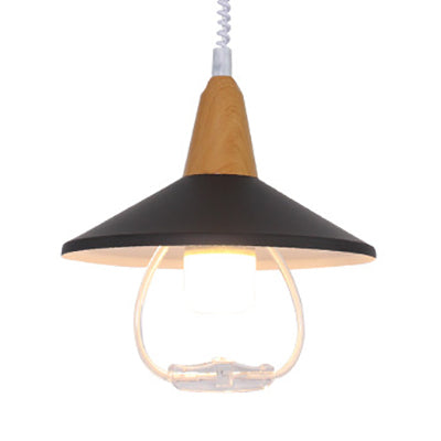 Conic Shade Hanging Lamp - Black/Blue Macaron Metal Pendant Light For Dining Tables Black
