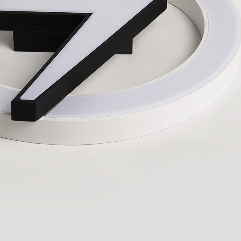 Kid's LED Ceiling Light - White Lightning Ring Design for Boys and Girls Bedrooms