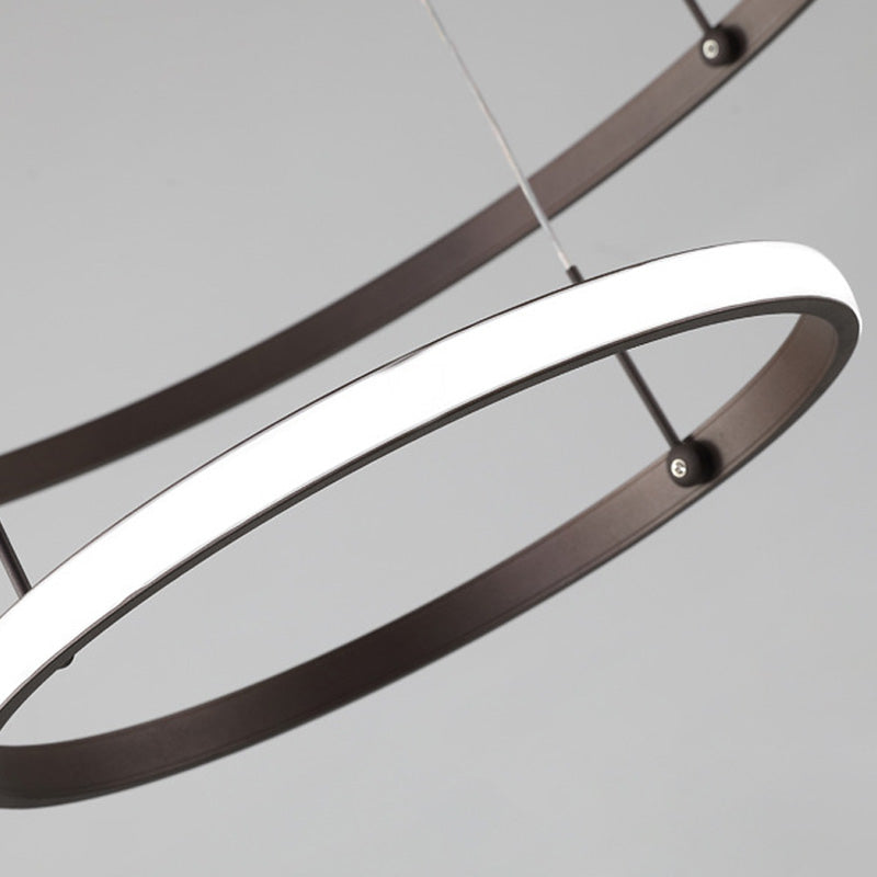 Bruno Minimalist Acrylic Circle Chandelier - White/Warm/Natural Light Options 2/3/5-Head Ceiling