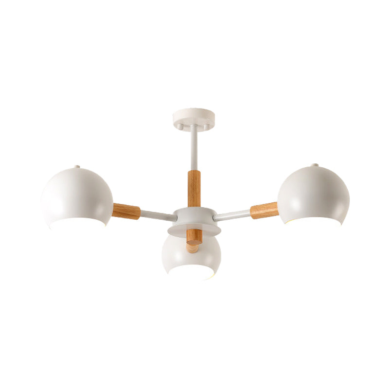 Modern Grey/White Ball Pendant Chandelier - Metal 3/6/8 Heads - Hanging Ceiling Light for Living Room