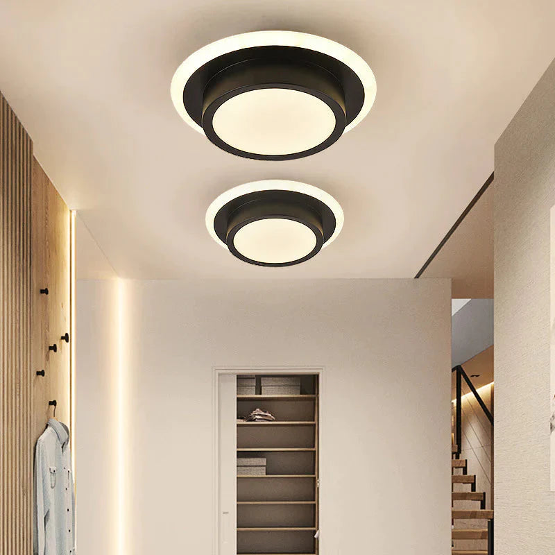 Plafonniers LED modernes en acrylique pour couloir, entrée de la maison, lampe Plafonnier Luminaria Lamparas De Techo, blanc, noir, peint