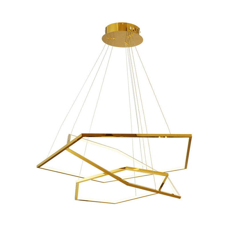 Minimalist 3-Tier LED Pendant Chandelier in Light Wood and Acrylic with Warm/Natural Light