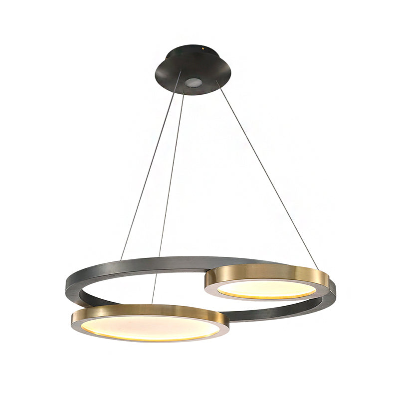 Orbit Metal LED Chandelier - Modern Golden Hanging Light with Adjustable Cord