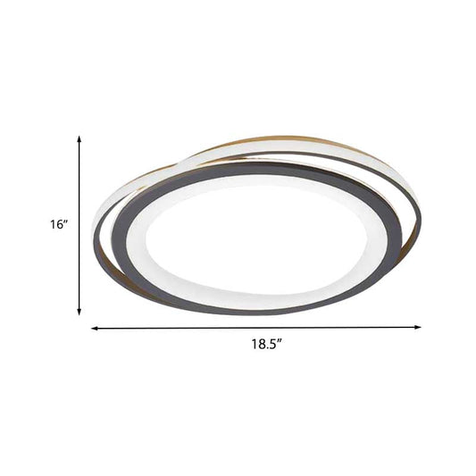 Ultra Thin 16/19.5 Acrylic Led Flush Ceiling Light - Grey Bedroom Mount Fixture Warm/White