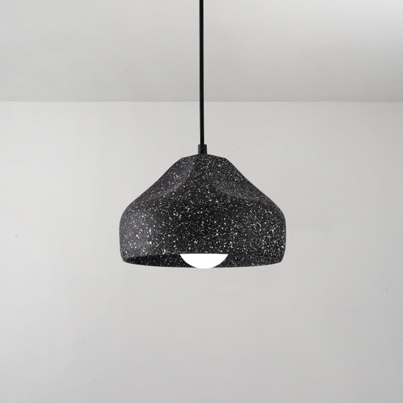 Plafonnier à abat-jour géométrique moderne - Lampe suspendue simple pour salle à manger en finition ciment